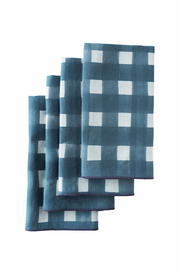 Blue Cross-Hatch Napkin Set of 4