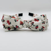 Three Little Bows Headband- Red Hypericum
