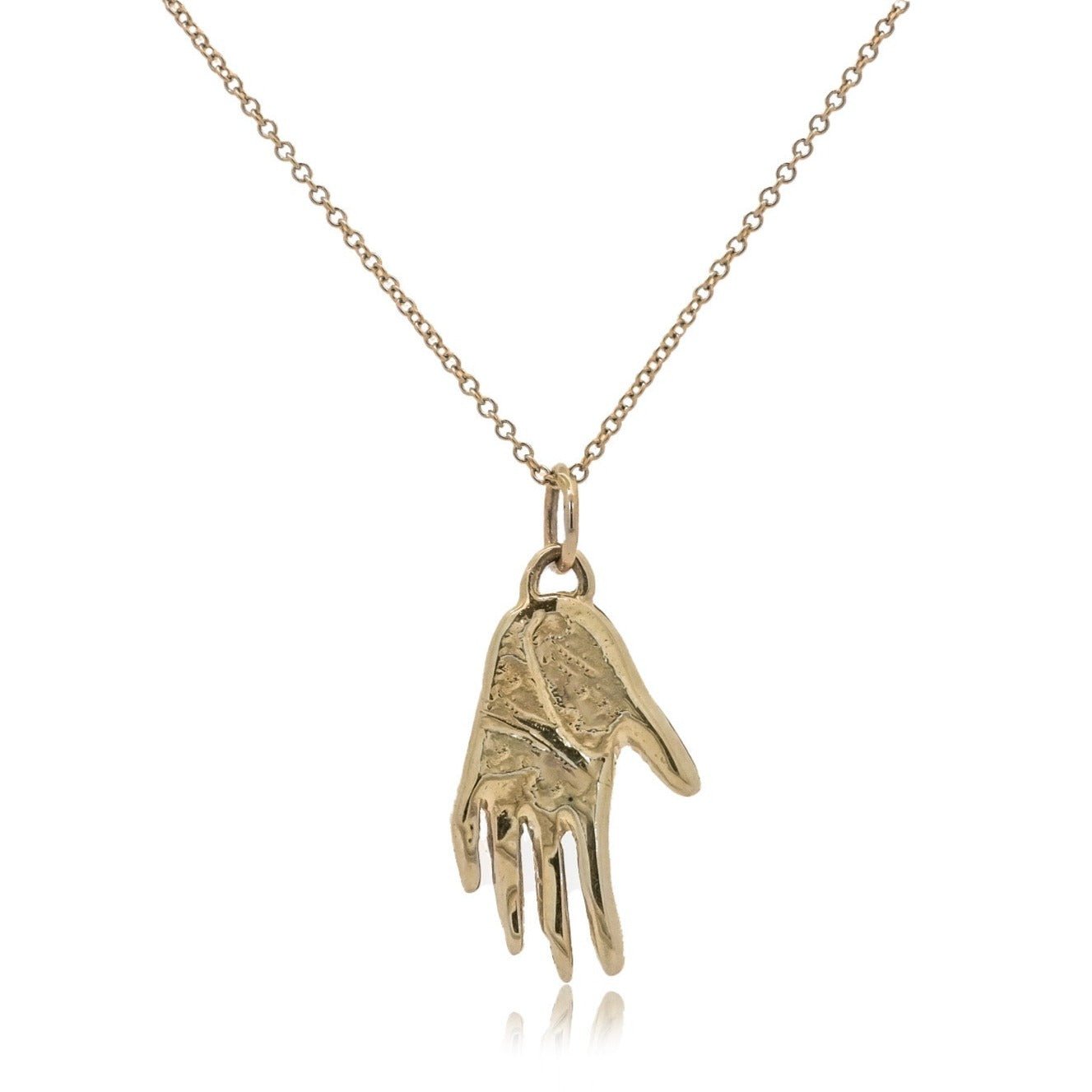 Gold Hand Talisman Necklace - Brass