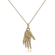 Gold Hand Talisman Necklace - Brass