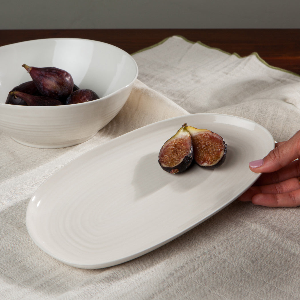 Set of 4 Oval Platter 10.5"Aquarius Oyster