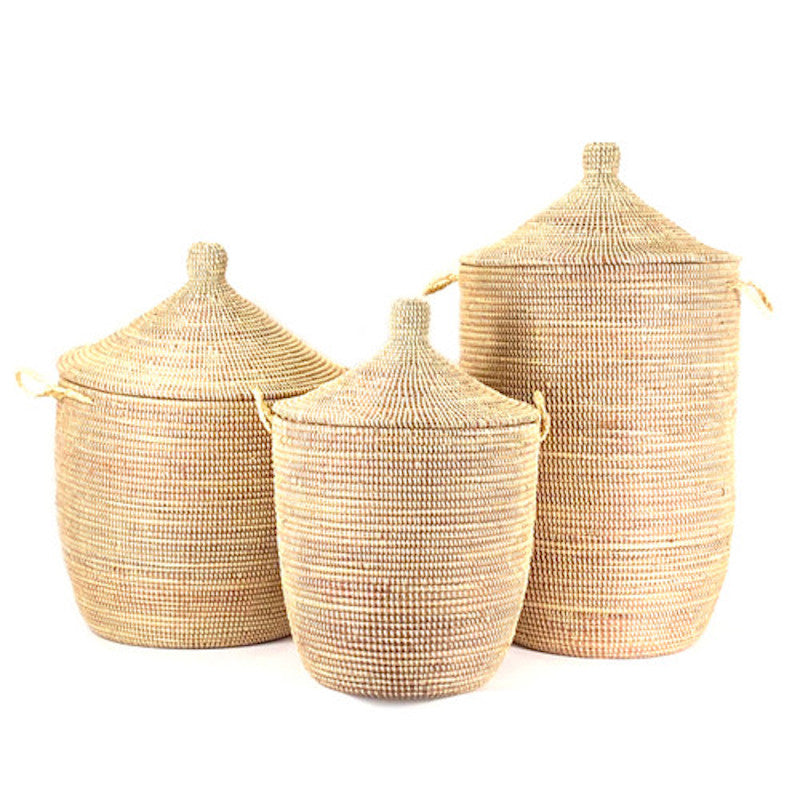 Dou Lid Storage Basket Monochrome Natural Large