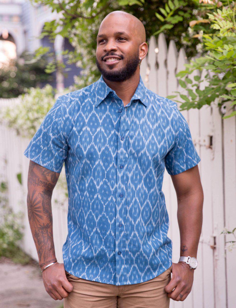 Cobalt Blue Men's Button Down Shirt – sorse