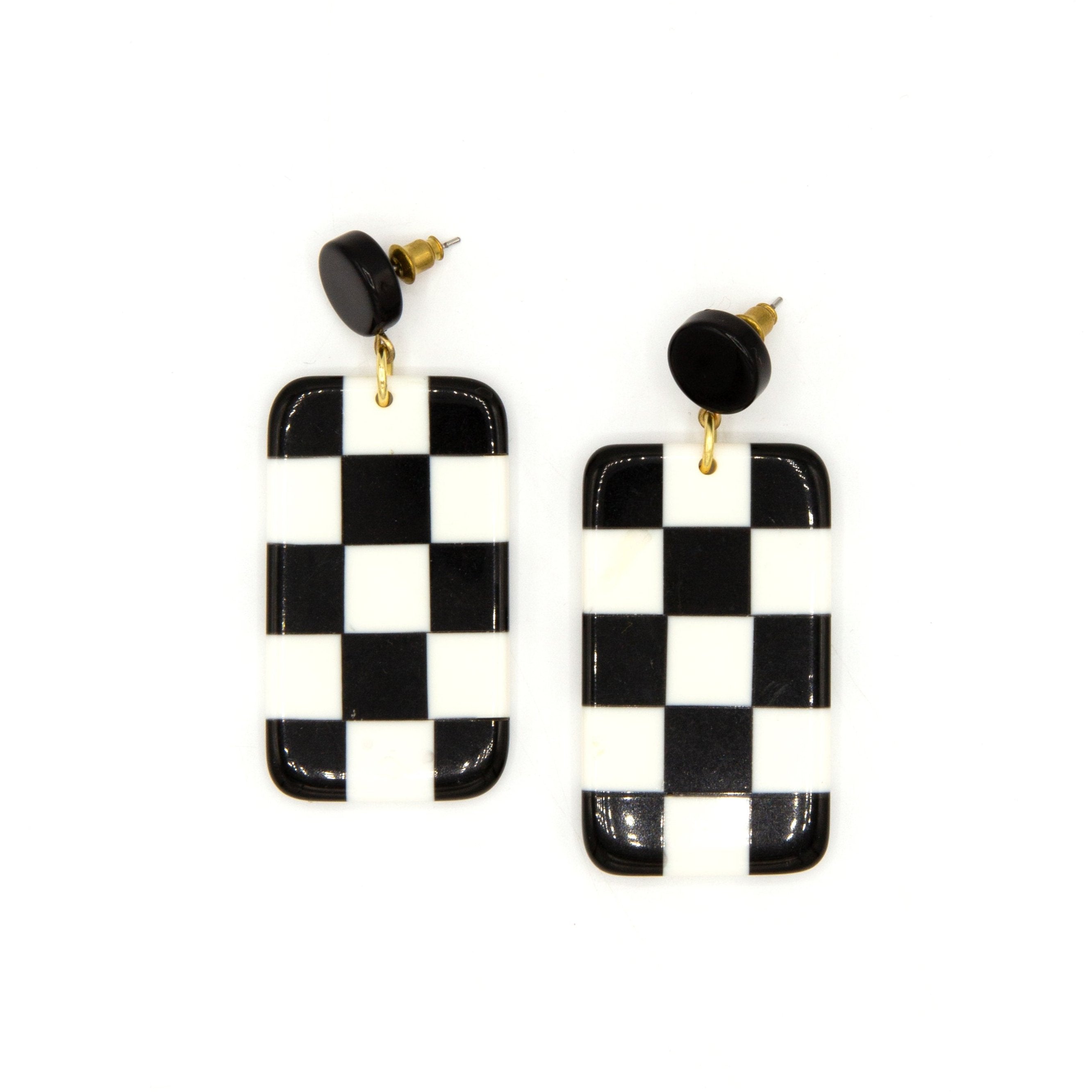 Checkered Resin Earrings