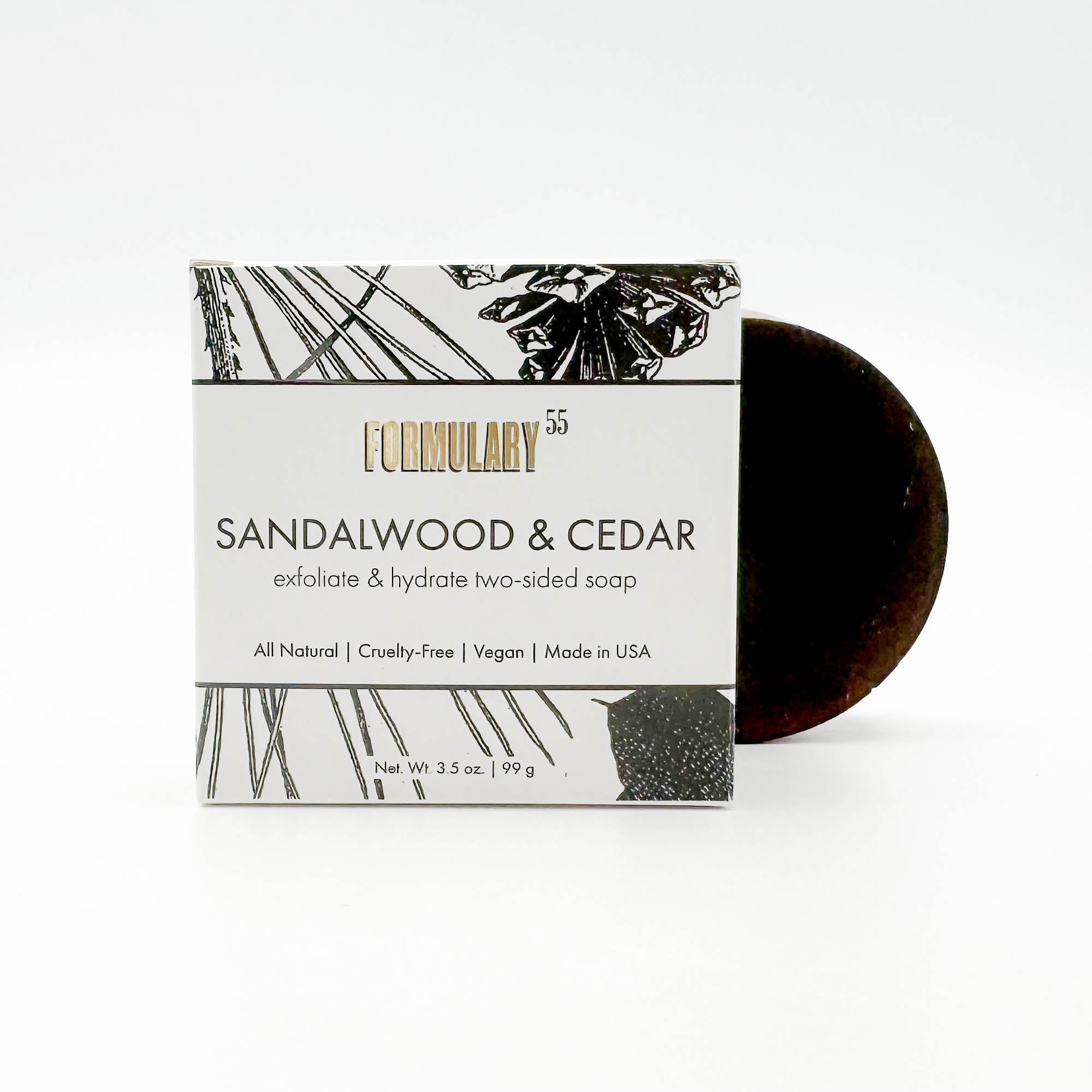 Sandalwood & Cedar - Exfoliate & Hydrate Two Sided Soap