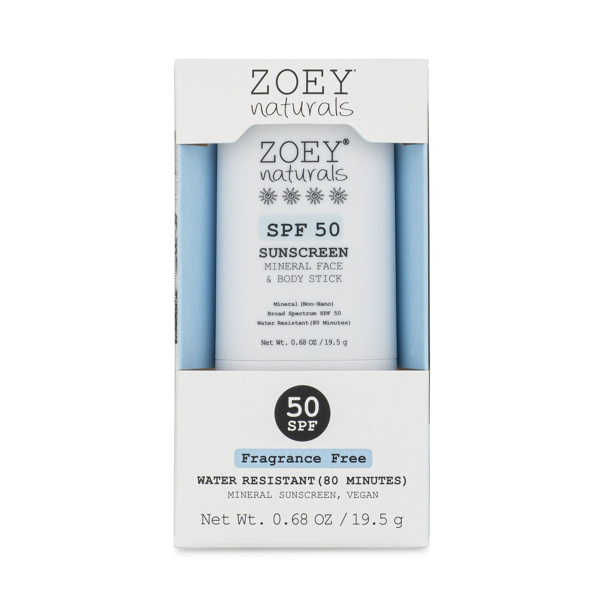Zoey Naturals SPF 50 Mineral Sunscreen Stick