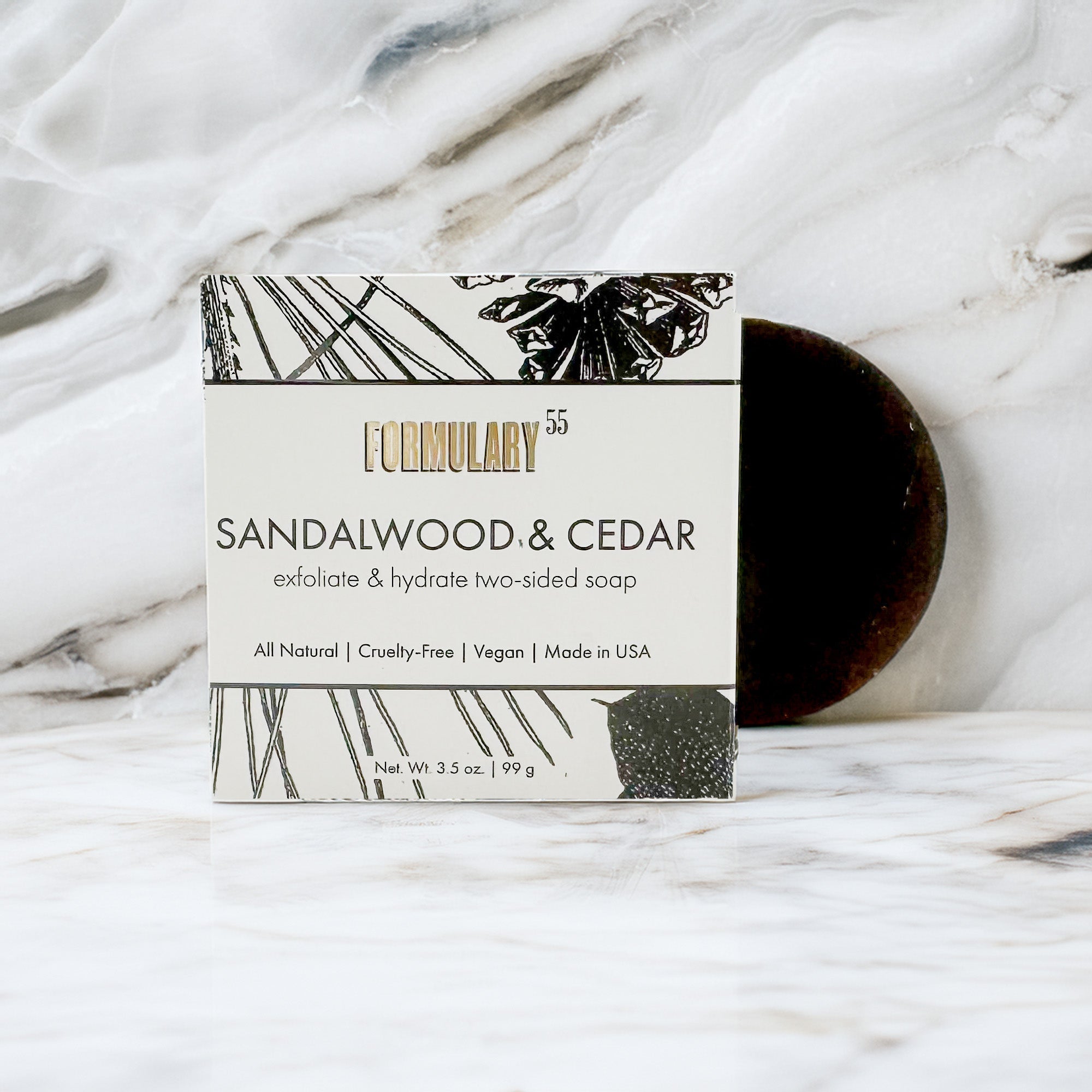 Sandalwood & Cedar - Exfoliate & Hydrate Two Sided Soap