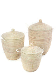 S/3 Solid White Hampers