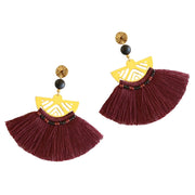 Luna Tassel Earring - Wine