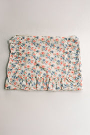April Posies | Timeless Floral Ruffle Zipper Pouch
