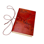 Vintage World Map 7x5 Handmade Leather Journal