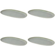 Set of 4 Aquarius Sage Oval Platter 10.5 Inch