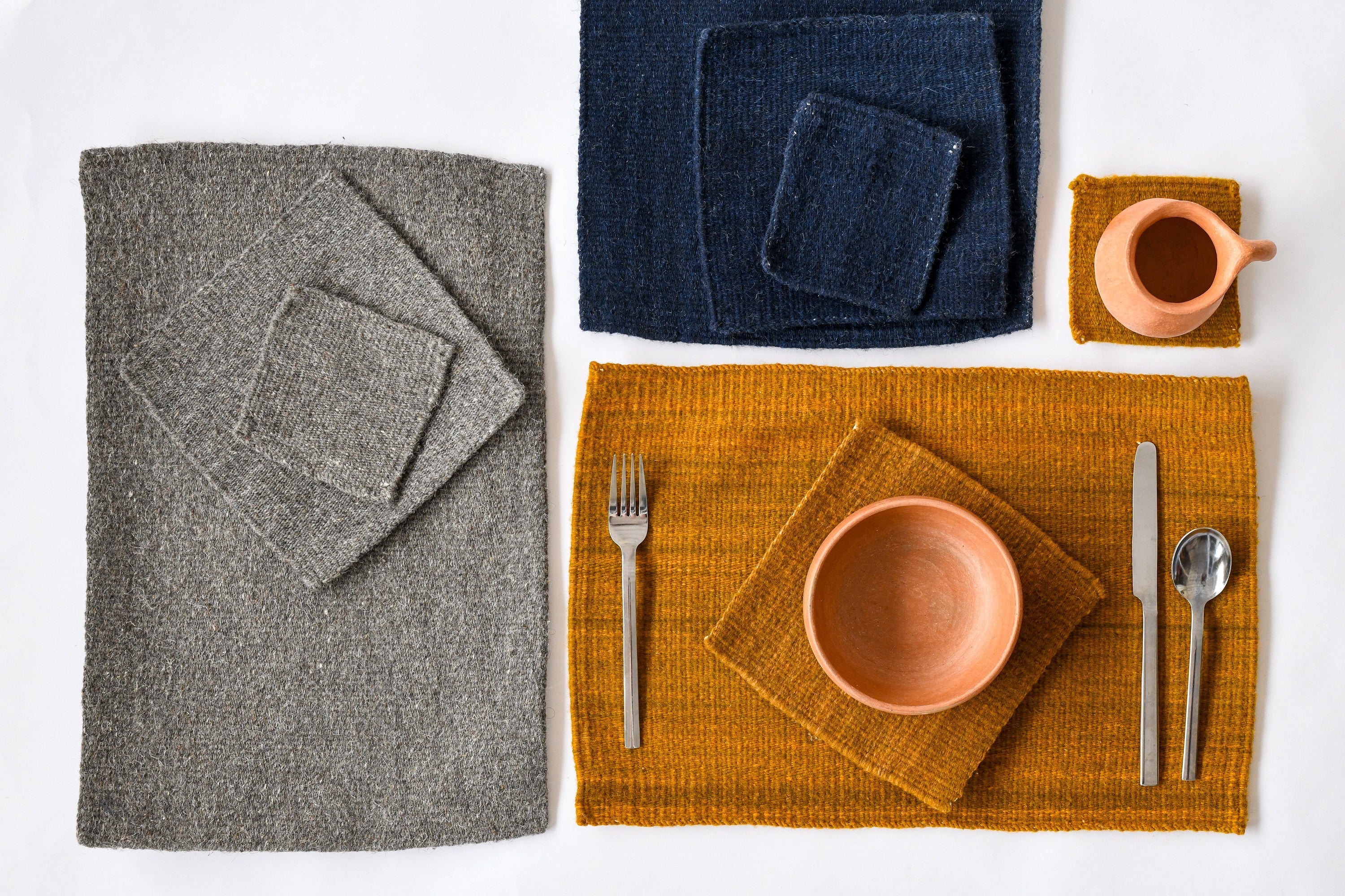 Handwoven Wool Placemat Set