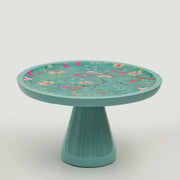 Aqua Flora Pedestal Cake Stand