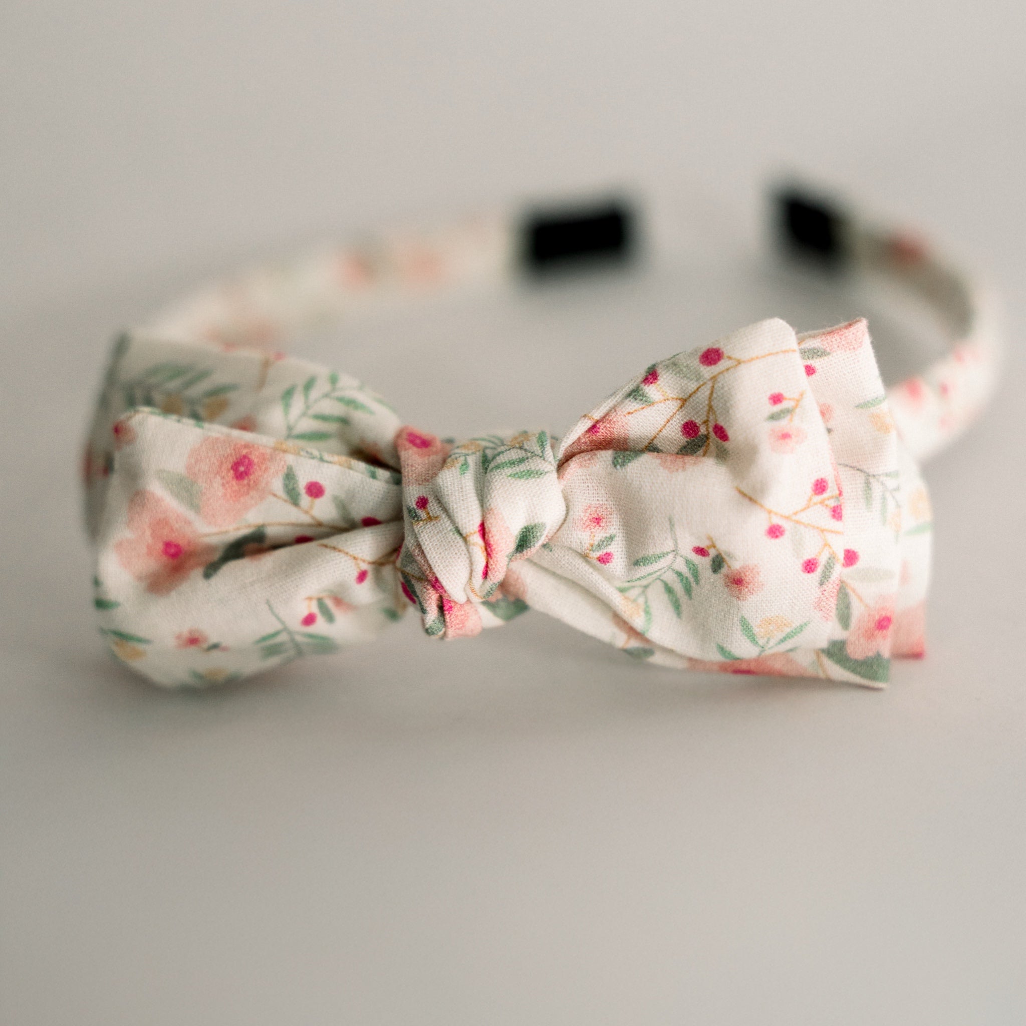 Three Little Bows Headband- Pink Camellia