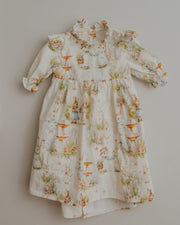 Aoki Dress-Woodland Bunny | Three-Quarter Sleeve