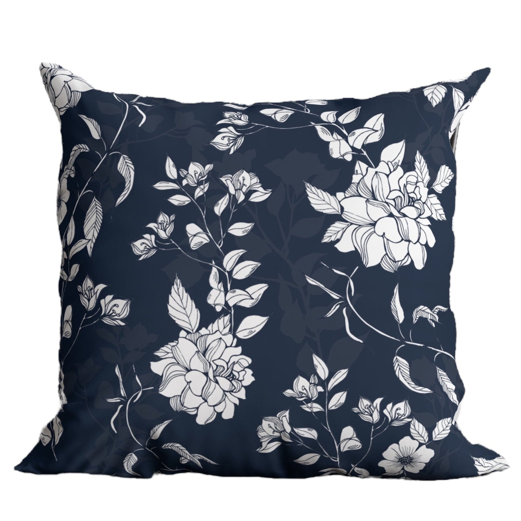 Navy Floral Pillow in Pembroke