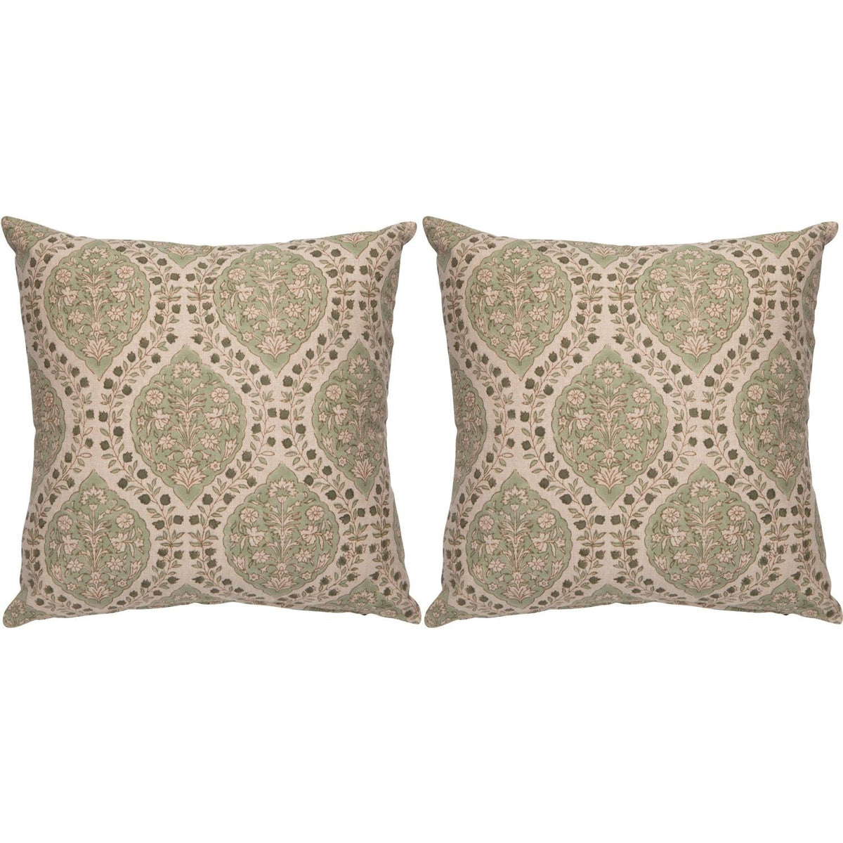 Set of 2 Pillow Block Print 20in Ogee