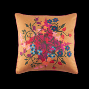 Square Pillow Cover Blumen Orange