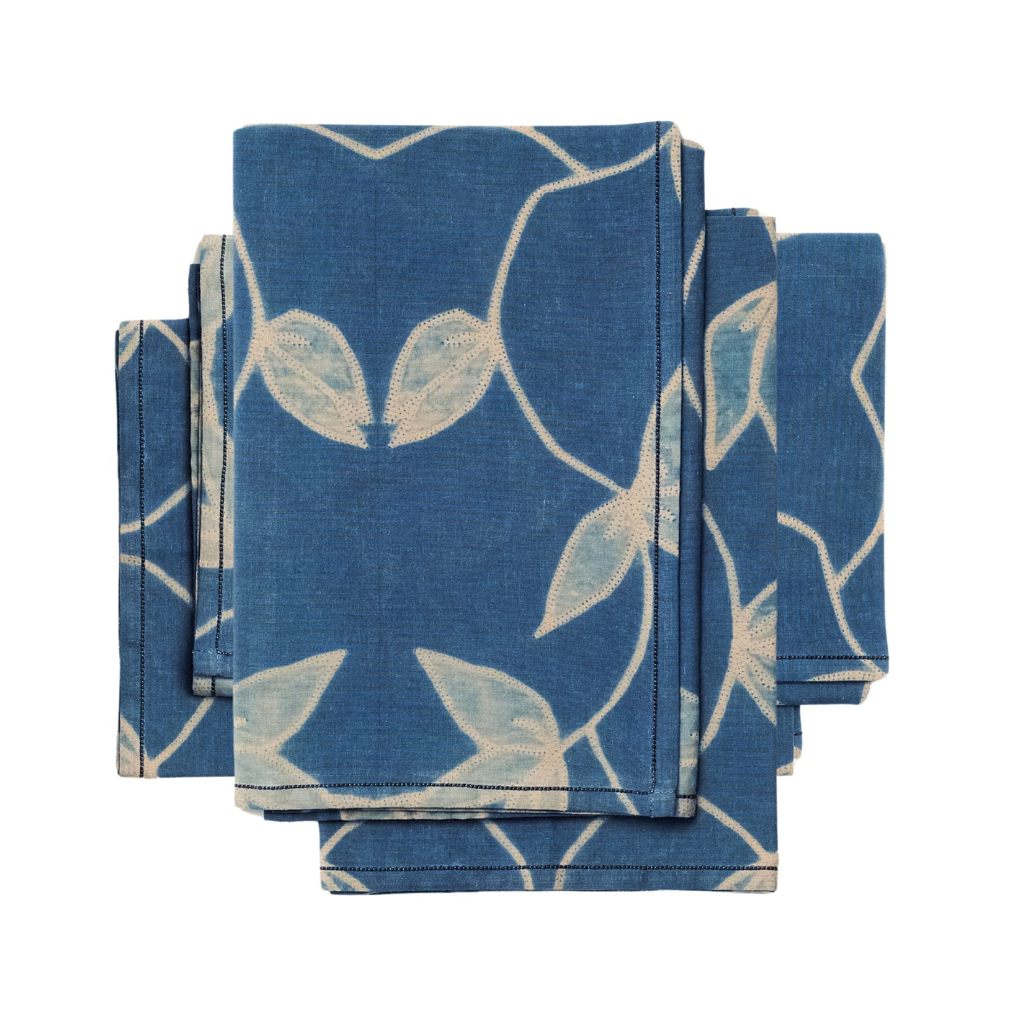 Folio Indigo Handcrafted Shibori Cotton Table Napkins ( set of 4 )