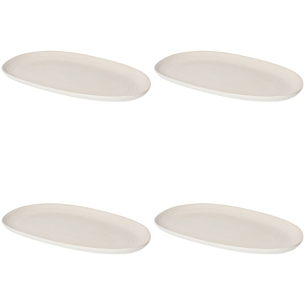 Set of 4 Oval Platter 10.5"Aquarius Oyster