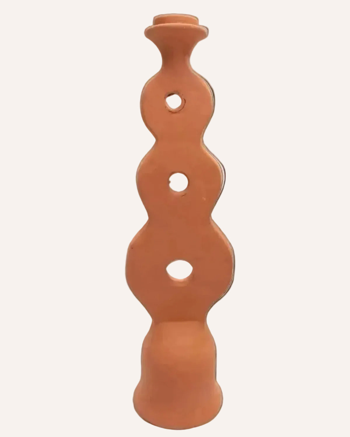 Moroccan Unglazed Terracotta Candle Holder - Infinity
