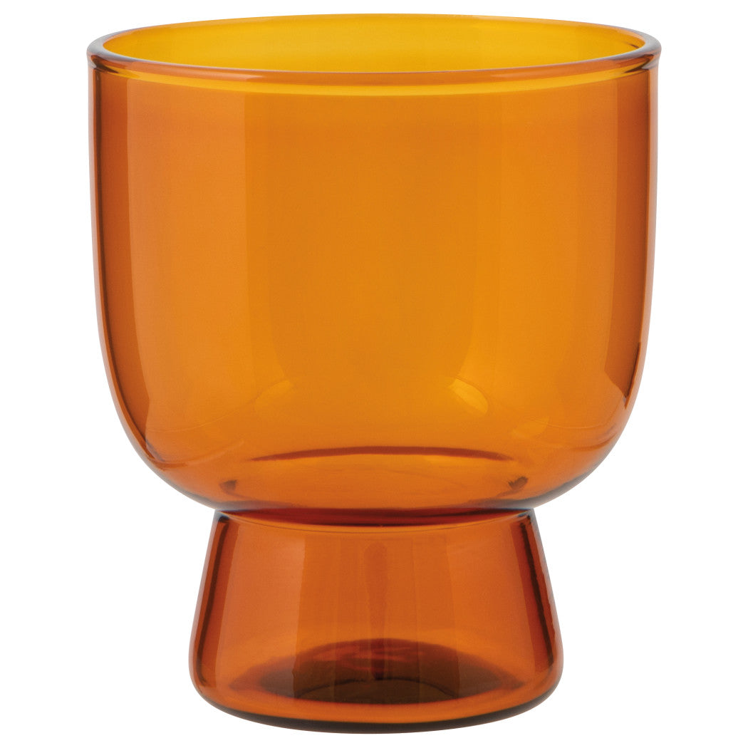 Set of 4 Tumbler 7oz Pedestal Amber