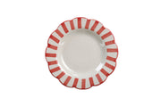 Ceramic stripe Salad Plate, Red- 8.25x 8.25 x 1.25 Inches ( Set of 4 )