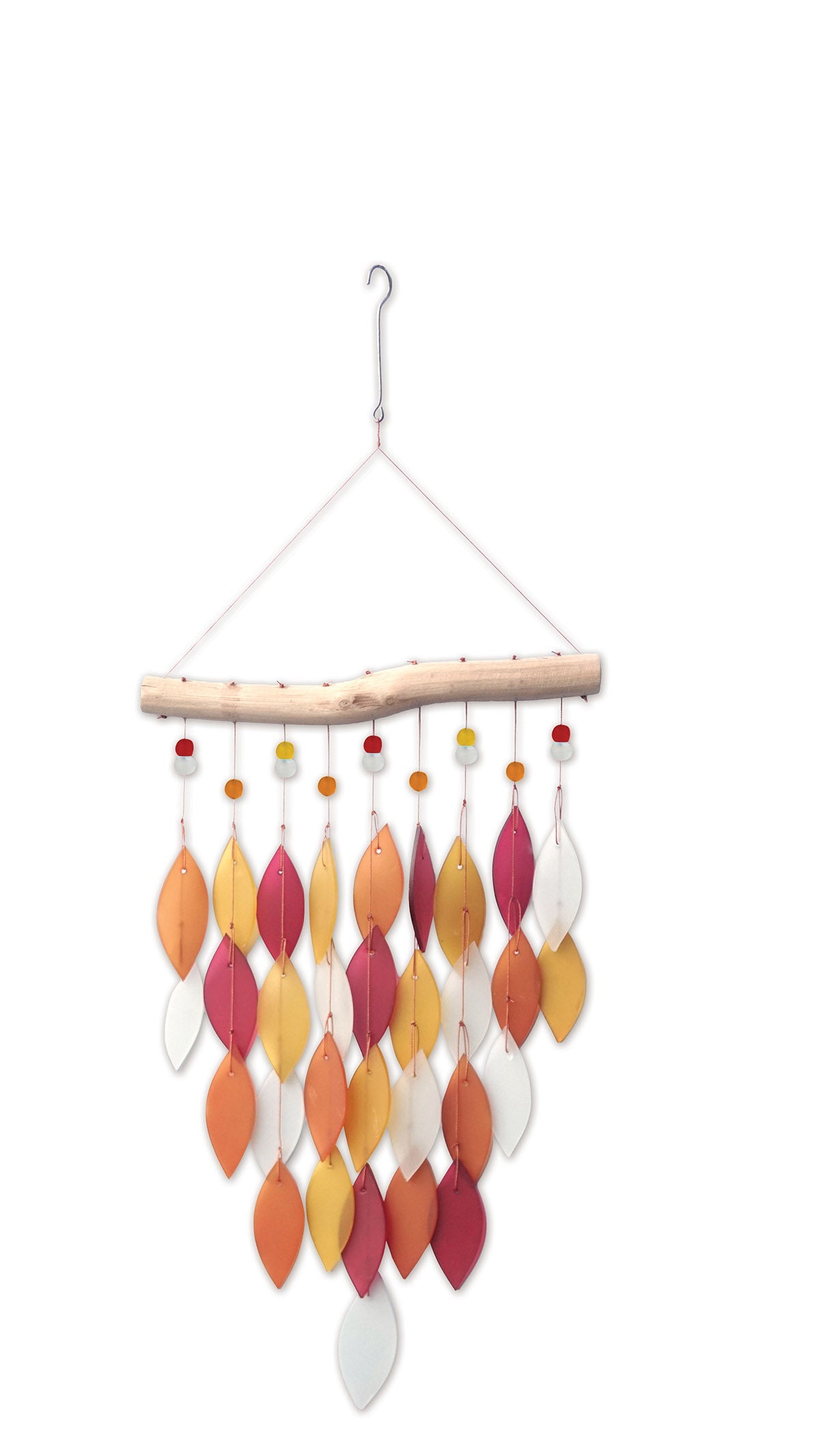 Diamond, Tequila Sunrise Sea Glass Wind Chime