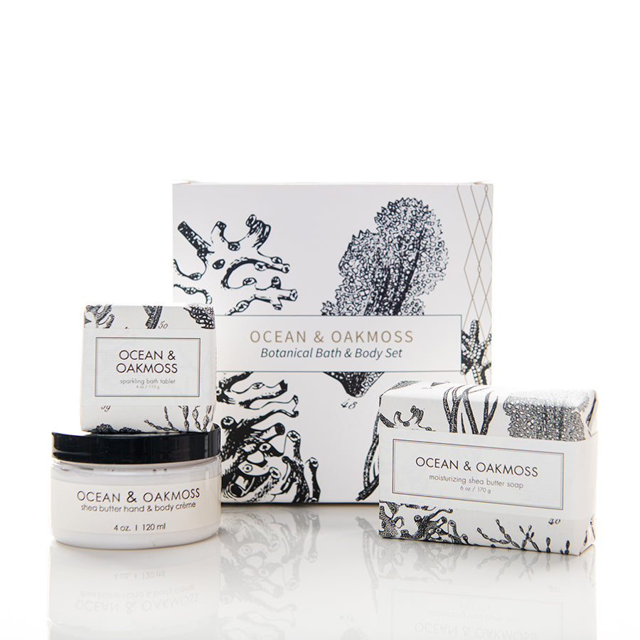 Botanical Bath & Body Gift Set - Ocean & Oakmoss