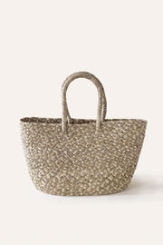 Braided Raffia Tote Sage and Natural