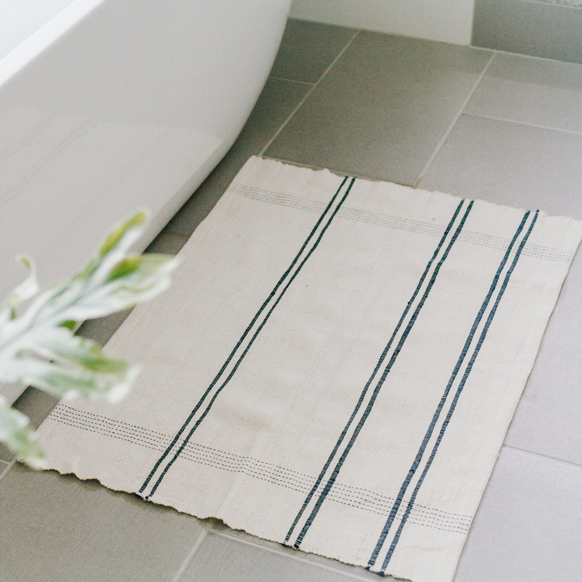 Ribbons Cotton Bath Mat