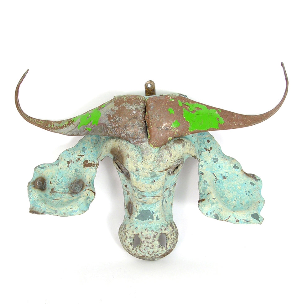 Buffalo Animal Mask - Recycled Metal Wall Art